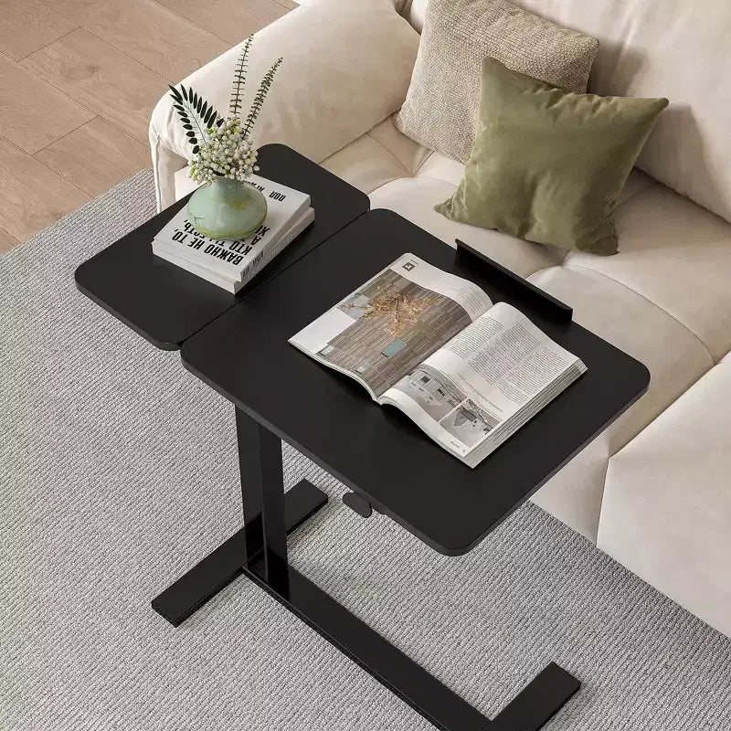 JIONJOY Adjustable Overbed Table - 29.5-43.3 Gas Spring Tilt Desk with 360 Wheels, Steel Frame for Home/Office/Hospital