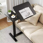 JIONJOY Adjustable Overbed Table - 29.5-43.3 Gas Spring Tilt Desk with 360 Wheels, Steel Frame for Home/Office/Hospital