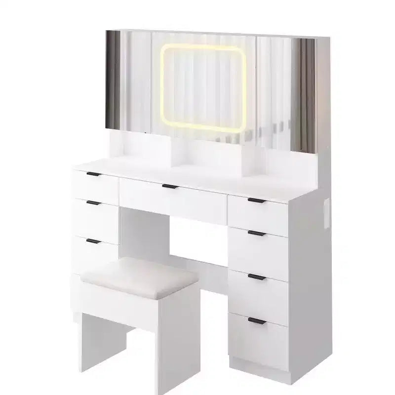 Karl Home | Large Vanity Table Set with 3 Opening Mirrors and LED Lights