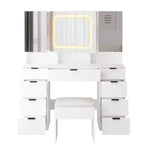 Karl Home | Large Vanity Table Set with 3 Opening Mirrors and LED Lights