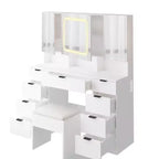 Karl Home | Large Vanity Table Set with 3 Opening Mirrors and LED Lights