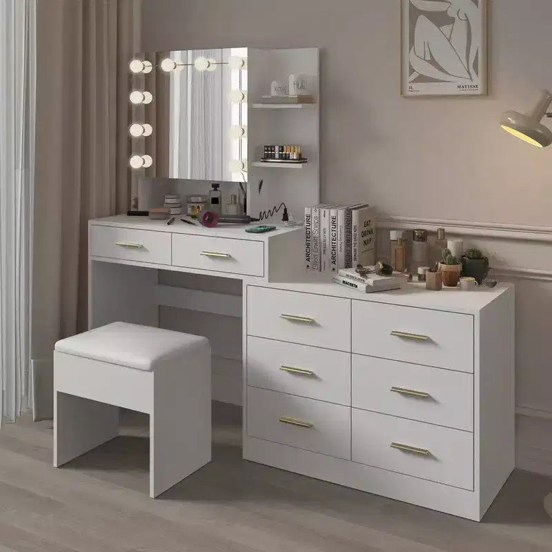 Karl Home | Large Makeup Vanity with Lights Drawers and Storage