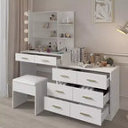 Karl Home | Large Makeup Vanity with Lights Drawers and Storage