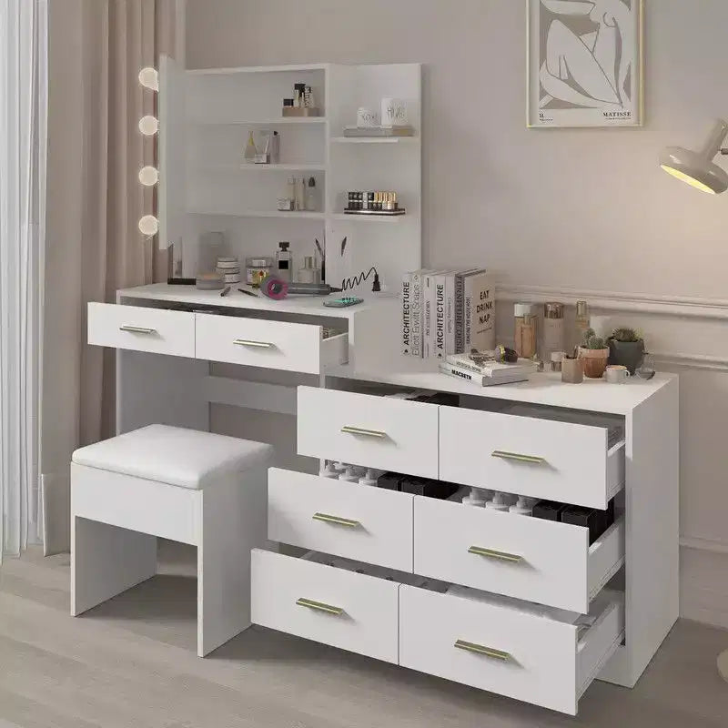 Karl Home | Large Makeup Vanity with Lights Drawers and Storage