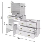 Karl Home | Large Makeup Vanity with Lights Drawers and Storage