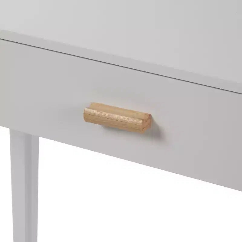 eHemco Euro Console Sofa Table with Drawer and Bamboo Legs for Hallway and Living Room, White and Dark Oak
