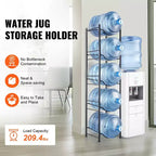 VEVOR 5 Tiers Water Jug Holder, 5 Gallon Water Bottle Holder, Single Row Water Bottle Rack for 5 Bottles, Heavy Duty Water Jug Rack