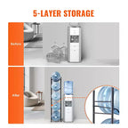 VEVOR 5 Tiers Water Jug Holder, 5 Gallon Water Bottle Holder, Single Row Water Bottle Rack for 5 Bottles, Heavy Duty Water Jug Rack
