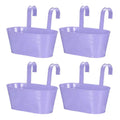 Unique Bargains Iron Rust Resistant Drainage Hole Design Removable Hook Design Hanging Planters 4 Pcs
