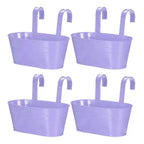 Unique Bargains Iron Rust Resistant Drainage Hole Design Removable Hook Design Hanging Planters 4 Pcs