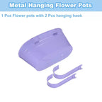 Unique Bargains Iron Rust Resistant Drainage Hole Design Removable Hook Design Hanging Planters 4 Pcs