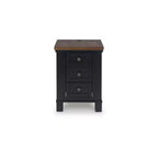Signature Design by Ashley Wildenauer 3 Drawer Chair Side End Table with USB Charging, Black