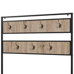 eHemco Metal and Wood Entryway Hall Tree and Coat Rack for Living Room and Hallway, with Storage Bench and 7 Hooks