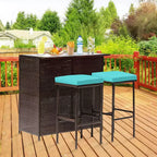 BestMassage Wicker Patio Furniture 3 Piece Rattan Table and Chairs