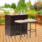 BestMassage Wicker Patio Furniture 3 Piece Rattan Table and Chairs