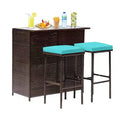 BestMassage Wicker Patio Furniture 3 Piece Rattan Table and Chairs