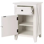 eHemco X-Side Wood Nightstand Side Table End Table with 1 Drawer and 1 Door Storage Cabinet