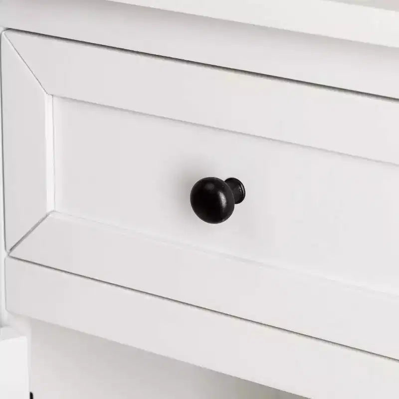 eHemco X-Side Wood Nightstand Side Table End Table with 1 Drawer and 1 Door Storage Cabinet