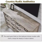 SinCiDo 6 Drawers Dresser for Bedroom, Farmhouse Wood Rustic Chest of Drawers, 54 W Vintage Dressers for Living Room