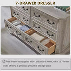 SinCiDo 6 Drawers Dresser for Bedroom, Farmhouse Wood Rustic Chest of Drawers, 54 W Vintage Dressers for Living Room