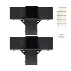 VEVOR Pergola Bracket Kit 4''x4''(Inner Size 3.6x3.6), 2pcs 4-Way Heavy Duty Corner Bracket Woodworks DIY Post Base Kit