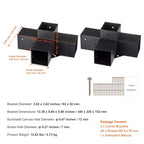 VEVOR Pergola Bracket Kit 4''x4''(Inner Size 3.6x3.6), 2pcs 4-Way Heavy Duty Corner Bracket Woodworks DIY Post Base Kit