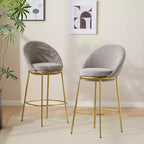 Christopher Knight Home Manlio Indoor Metal Frame Upholstered Barstools with Curved Backrest (Set of 2)