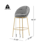 Christopher Knight Home Manlio Indoor Metal Frame Upholstered Barstools with Curved Backrest (Set of 2)