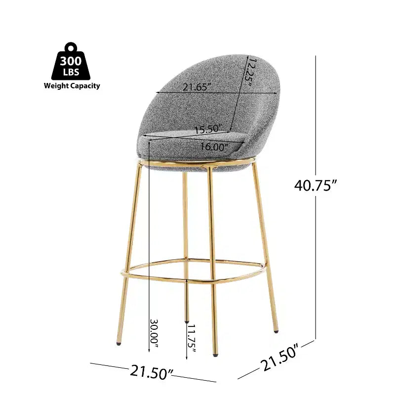 Christopher Knight Home Manlio Indoor Metal Frame Upholstered Barstools with Curved Backrest (Set of 2)