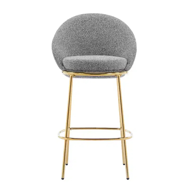 Christopher Knight Home Manlio Indoor Metal Frame Upholstered Barstools with Curved Backrest (Set of 2)
