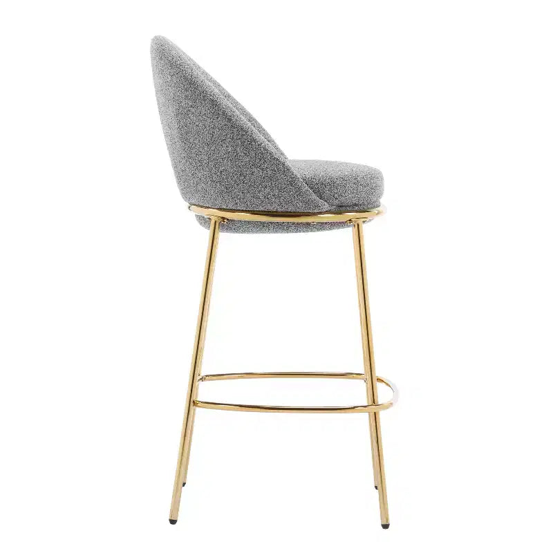 Christopher Knight Home Manlio Indoor Metal Frame Upholstered Barstools with Curved Backrest (Set of 2)