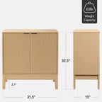 Best Choice Products 2-Door Reeded Storage Cabinet w/ Soft-Close Doors, Multipurpose Accent Furniture