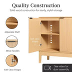 Best Choice Products 2-Door Reeded Storage Cabinet w/ Soft-Close Doors, Multipurpose Accent Furniture