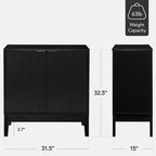 Best Choice Products 2-Door Reeded Storage Cabinet w/ Soft-Close Doors, Multipurpose Accent Furniture
