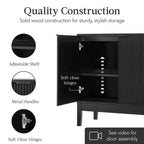 Best Choice Products 2-Door Reeded Storage Cabinet w/ Soft-Close Doors, Multipurpose Accent Furniture