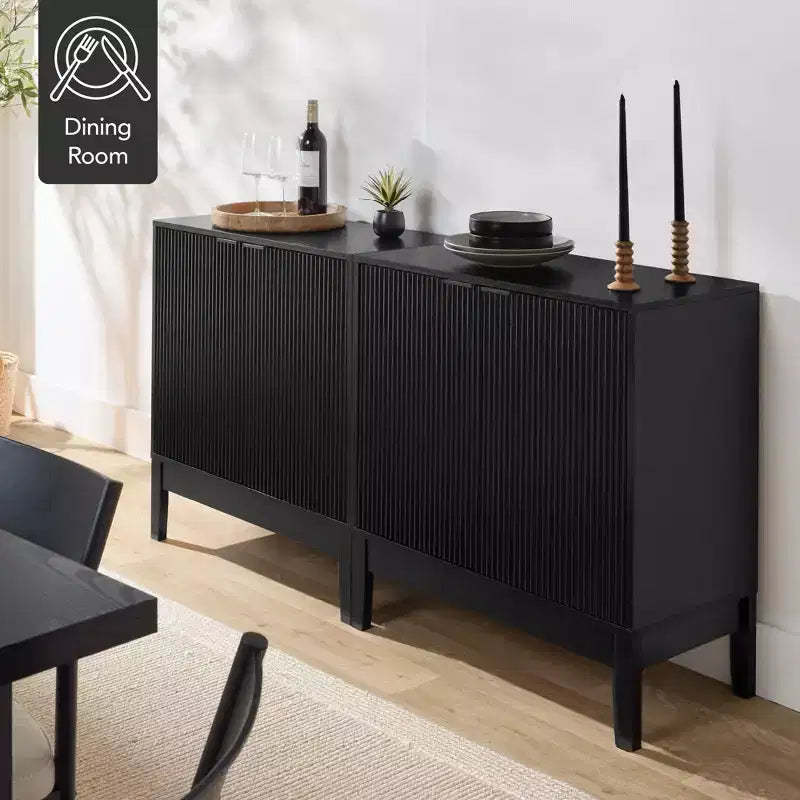 Best Choice Products 2-Door Reeded Storage Cabinet w/ Soft-Close Doors, Multipurpose Accent Furniture