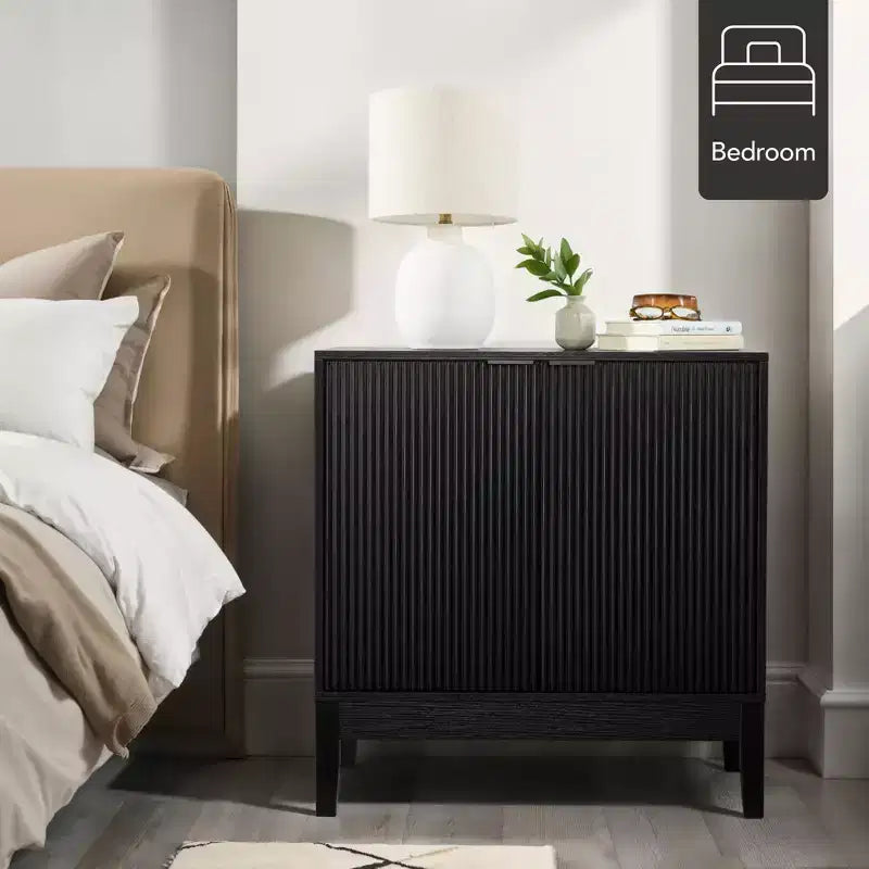 Best Choice Products 2-Door Reeded Storage Cabinet w/ Soft-Close Doors, Multipurpose Accent Furniture