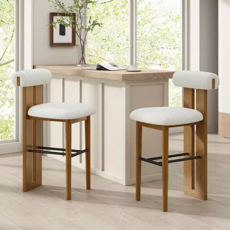 Christopher Knight Home Marvin Indoor Rubberwood Versatile Upholstered Barstools (Set of 2)