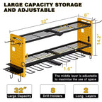 Hausource 3-Tier Power Tool Organizer Shelving Heavy Duty Storage Rack, Yellow