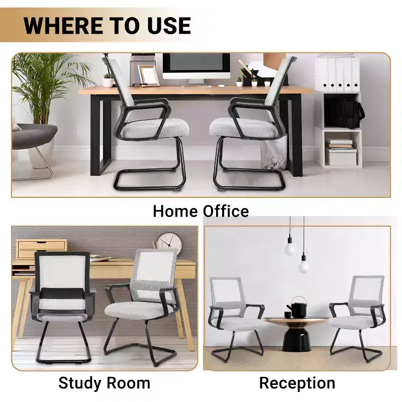 Home Imports Emporium Mesh Guest Chair  Ergonomic Reception Seating for Office or Lobby  Set of 2/4/6/8