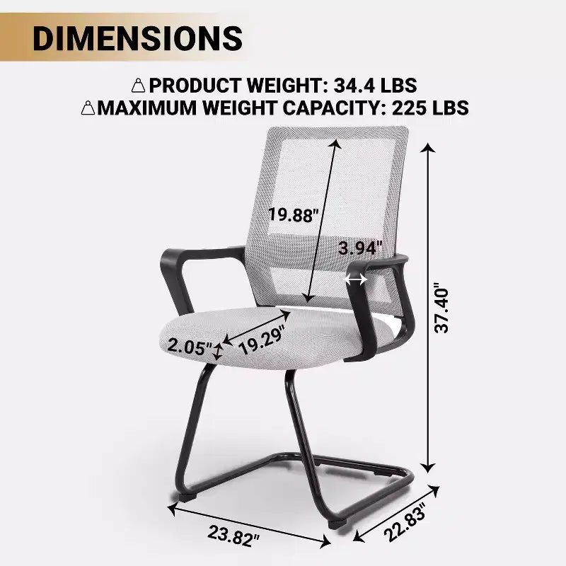 Home Imports Emporium Mesh Guest Chair  Ergonomic Reception Seating for Office or Lobby  Set of 2/4/6/8