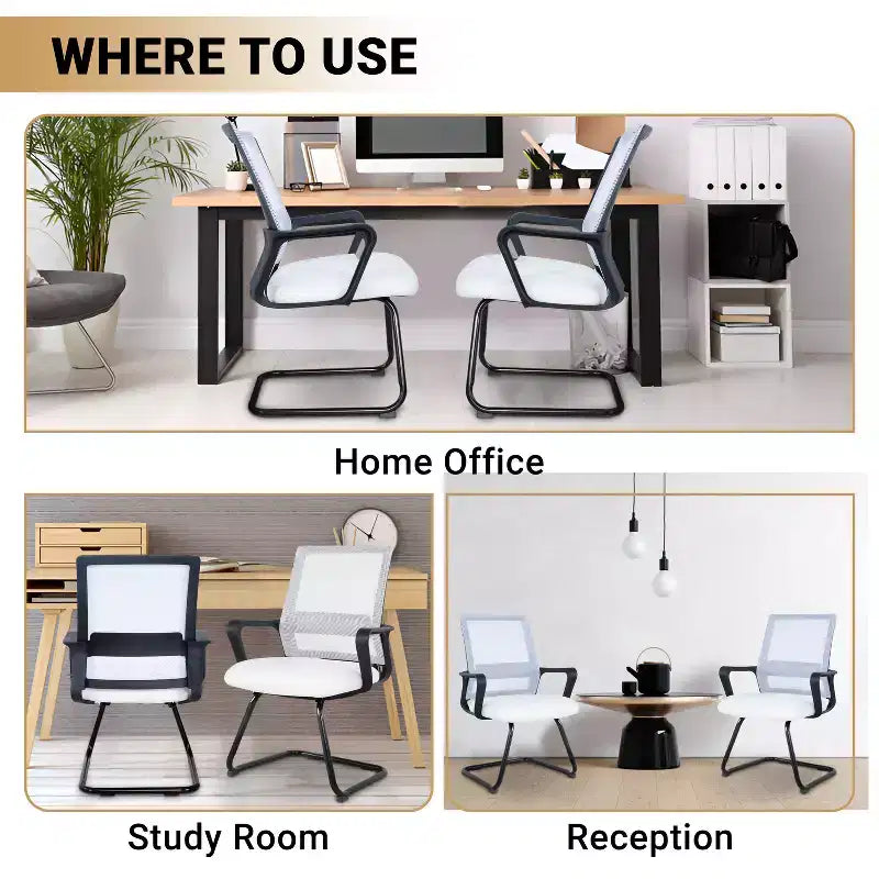 Home Imports Emporium Mesh Guest Chair  Ergonomic Reception Seating for Office or Lobby  Set of 2/4/6/8