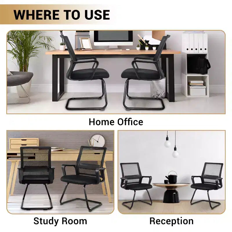 Home Imports Emporium Mesh Guest Chair  Ergonomic Reception Seating for Office or Lobby  Set of 2/4/6/8