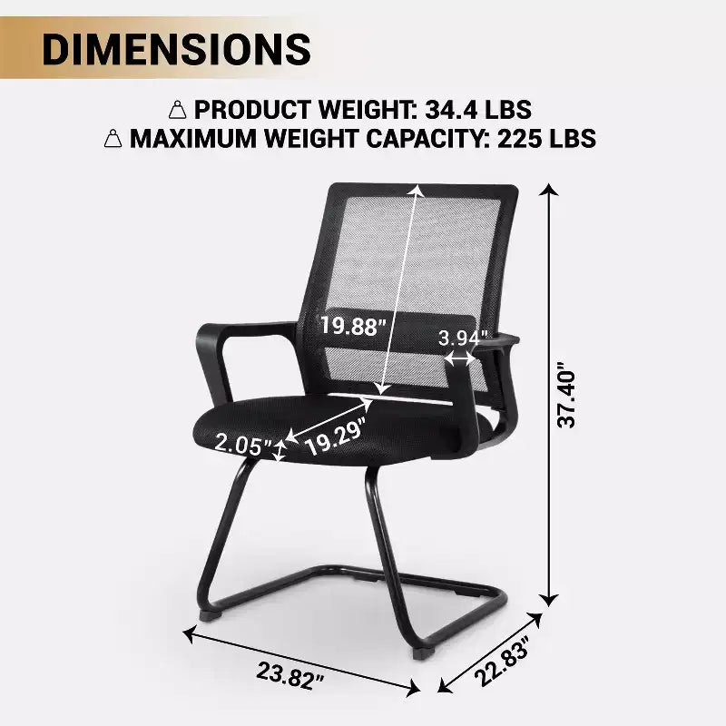 Home Imports Emporium Mesh Guest Chair  Ergonomic Reception Seating for Office or Lobby  Set of 2/4/6/8
