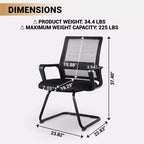Home Imports Emporium Mesh Guest Chair  Ergonomic Reception Seating for Office or Lobby  Set of 2/4/6/8