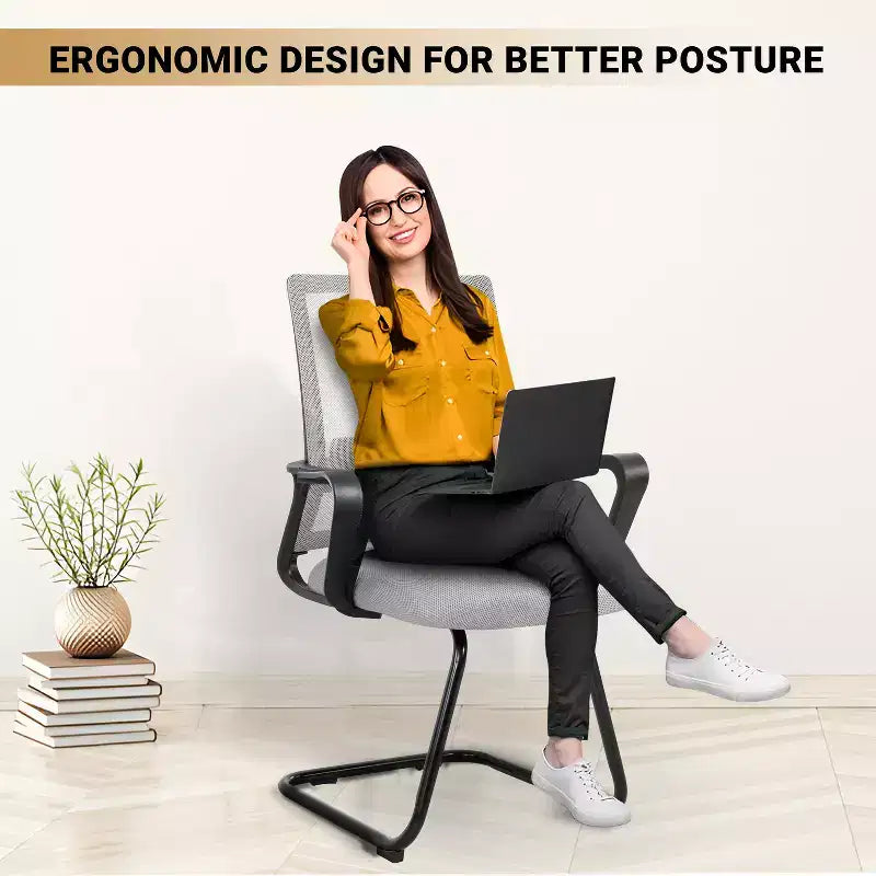 Home Imports Emporium Mesh Guest Chair  Ergonomic Reception Seating for Office or Lobby  Set of 2/4/6/8