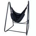 Sunnydaze Indoor or Outdoor Hammock Chair with A-Frame Steel Stand - Anti-Tip Feet for Stability - Black