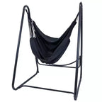 Sunnydaze Indoor or Outdoor Hammock Chair with A-Frame Steel Stand - Anti-Tip Feet for Stability - Black