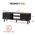 DEXYLLO TV Stand for 55 60 inch TV, Boho Entertainment Center with Storage Cabinets, TV Console for Living Room Decor