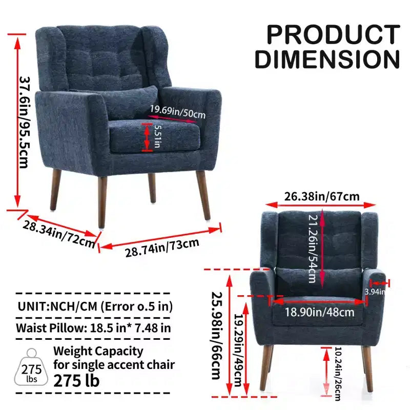 Vatros Modern Accent Chair Arm Chairs for Living Room